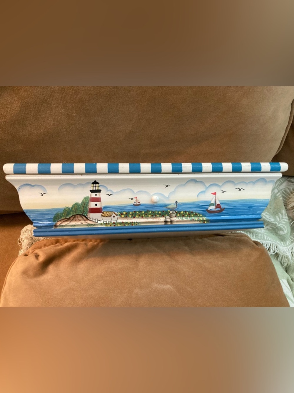 Seascape corner shelf with drawer